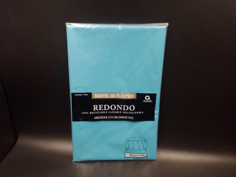 MANTEL REDONDO AZUL CARIBE