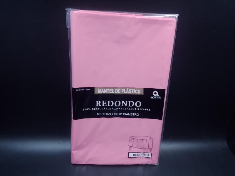 MANTEL REDONDO ROSA