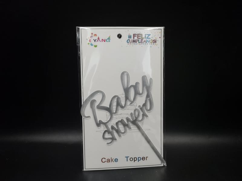TOPPER BABY SHOWER  PLATA Y AZUL